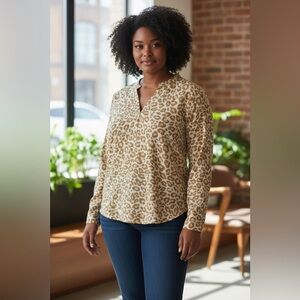 Torrid Tan Leopard Print Blouse